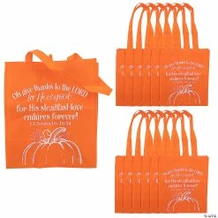 11 3/4" x 12 1/2" Large Nonwoven Religious Fall Harvest Tote Bags - 12 Pc.