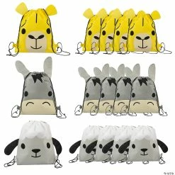 12" x 15" Medium Nativity Animal-Shaped Nonwoven Drawstring Bags - 12 Pc.
