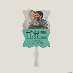 Personalized Faith, Hope, Love Wedding Favor Hands Fans - 12 Pc.