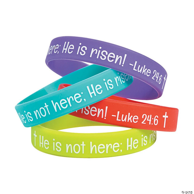 He is Risen Rubber Bracelets - 24 Pc. 2 He is Risen Rubber Bracelets - 24 Pc. - Image 2