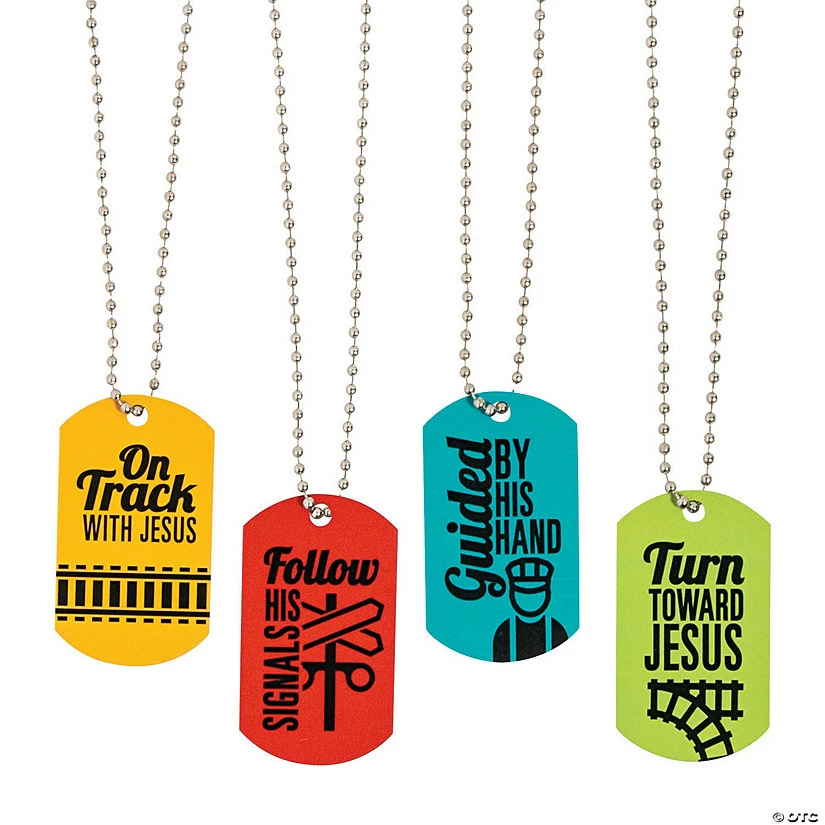 Railroad VBS Dog Tag Necklaces - 12 Pc. 2 Railroad VBS Dog Tag Necklaces - 12 Pc. - Image 2