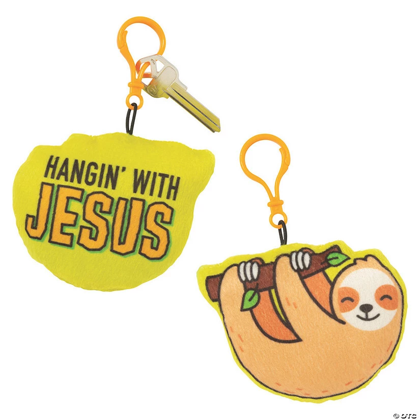 Rainforest VBS Stuffed Sloth Backpack Clip Keychains - 12 Pc. 2 Rainforest VBS Stuffed Sloth Backpack Clip Keychains - 12 Pc. - Image 2