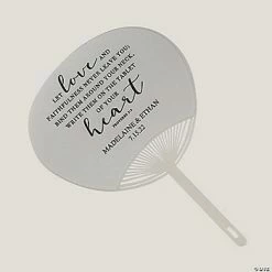 Personalized Religious Wedding Hand Fans - 12 Pc.