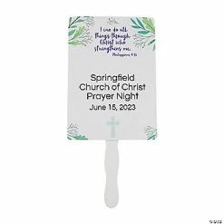 Personalized Religious Hand Fans – 12 Pc.