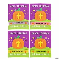 Glow-in-the-Dark Christian Pumpkin Bracelets with Personalized Cards - 24 Pc.