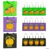 15" x 15" Large Nonwoven Glow-in-the-Dark Christian Pumpkin Tote Bags - 12 Pc.