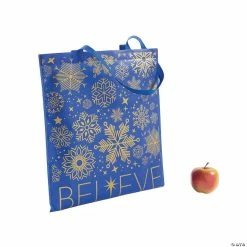 15" x 17" Large Believe Nonwoven Tote Bags - 12 Pc.