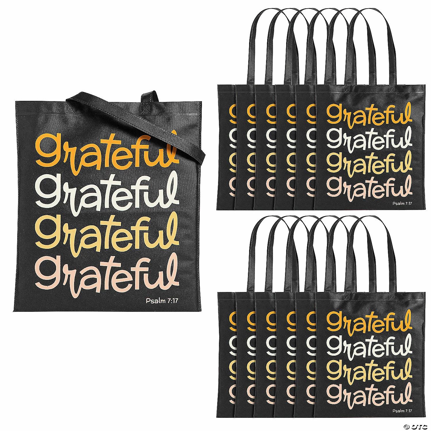 15” x 17” Large Grateful Psalm 7:17 Nonwoven Tote Bags - 12 Pc. 1 15” x 17” Large Grateful Psalm 7:17 Nonwoven Tote Bags - 12 Pc.