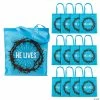 15" x 17" Large He Lives Nonwoven Tote Bags - 12 Pc.