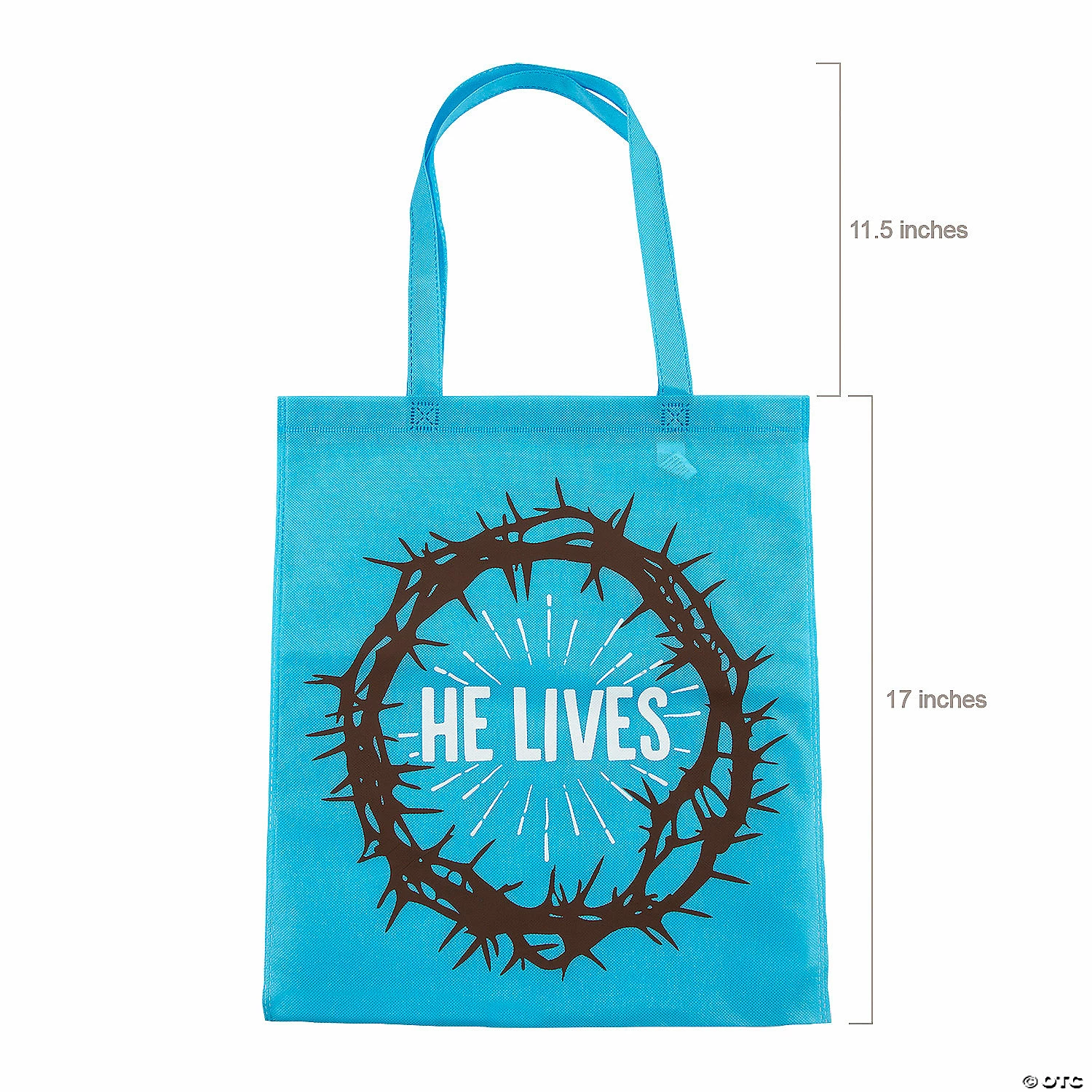 15" x 17" Large He Lives Nonwoven Tote Bags - 12 Pc. 2 15" x 17" Large He Lives Nonwoven Tote Bags - 12 Pc. - Image 2