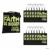 15" x 17" Large Nonwoven Glow-in-the-Dark Faith Over Fear Tote Bags - 12 Pc.
