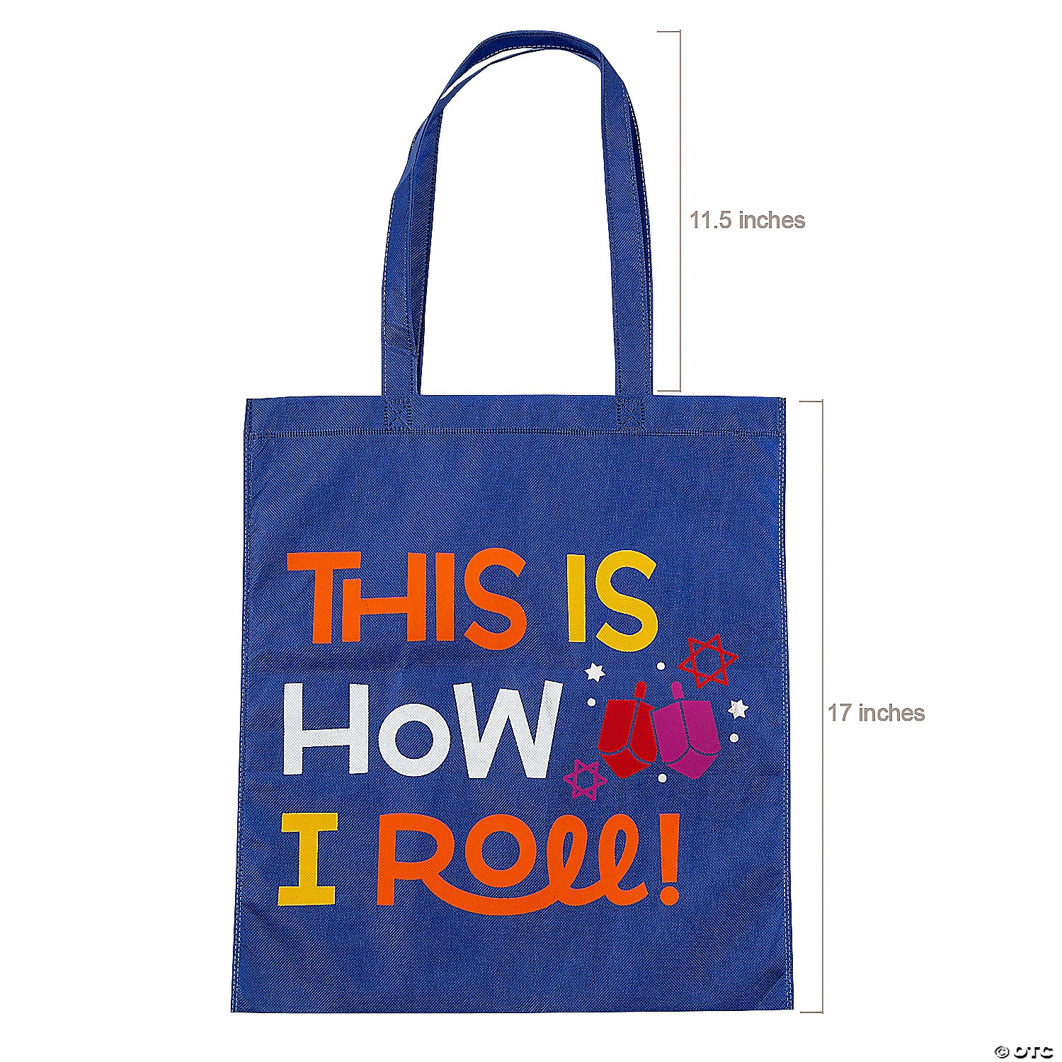 15" x 17" Large Nonwoven Hanukkah Tote Bags - 12 Pc. 2 15" x 17" Large Nonwoven Hanukkah Tote Bags - 12 Pc. - Image 2