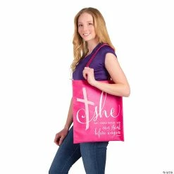 15" x 17" Large Nonwoven Woman of God Tote Bags - 12 Pc. -Religious Apparel Sales Shop 15 x 17 large nonwoven woman of god tote bags 12 pc 14105030 a02