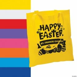 15" x 17" Personalized Church Egg Hunt Large Tote Bags - 24 Pc.