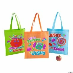 16 1/2" x 15" Large Truth & Treats Nonwoven Tote Bags - 12 Pc.