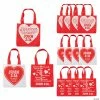 8" x 8" Mini John 3:16 Valentine’s Day Nonwoven Tote Bags - 12 Pc.