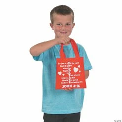 8" x 8" Mini John 3:16 Valentine’s Day Nonwoven Tote Bags - 12 Pc. -Religious Apparel Sales Shop 8 x 8 mini john 3 16 valentine s day nonwoven tote bags 12 pc 13721374 a02