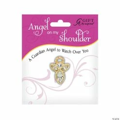 April Birthstone Angel On My Shoulder Pin