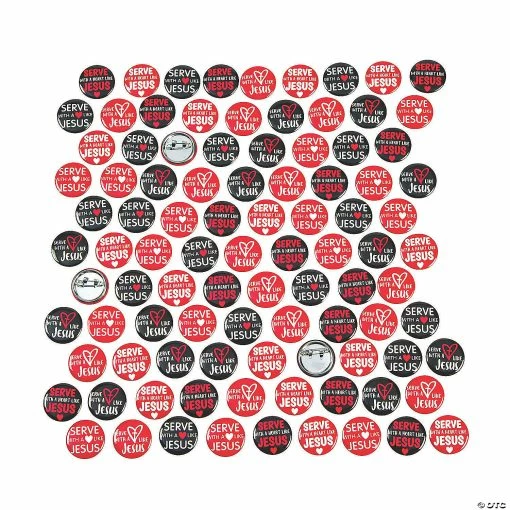 Bulk Serve with a Heart Like Jesus Mini Buttons - 96 Pc. -Religious Apparel Sales Shop bulk serve with a heart like jesus mini buttons 96 pc 13940157