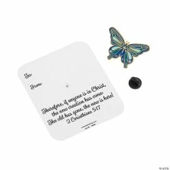 Butterfly Pins with Card - 12 Pc. -Religious Apparel Sales Shop butterfly pins with card 12 pc 14097208 a02