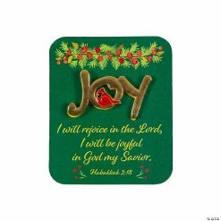 Christmas Joy Enamel Pins with Card - 12 Pc.