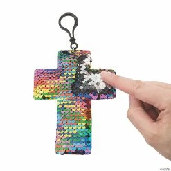 Cross Reversible Sequin Clip Keychains