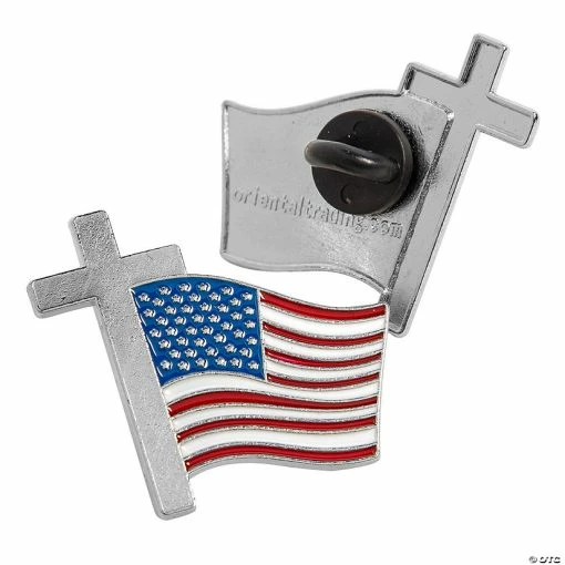 Cross with Flag Pins - 36 Pc. 5 Cross with Flag Pins - 36 Pc. -Religious Apparel Sales Shop cross with flag pins 36 pc 13968929