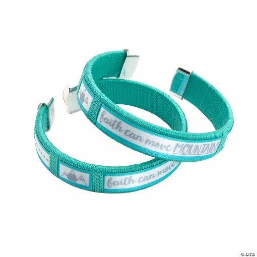 Faith Can Move Mountains Cuff Bracelets - 12 Pc. -Religious Apparel Sales Shop faith can move mountains cuff bracelets 12 pc 13982941