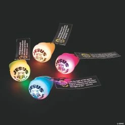 Flashing Jesus is the Light Rings with Card for 12