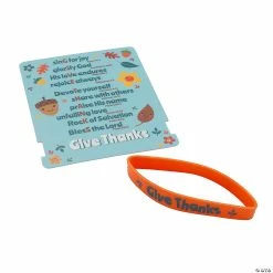 Give Thanks Bracelets with Card - 24 Pc. -Religious Apparel Sales Shop give thanks bracelets with card 24 pc 13982950 a02