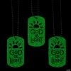 Glow-in-the-Dark God is Light Dog Tag Necklaces - 12 Pc.