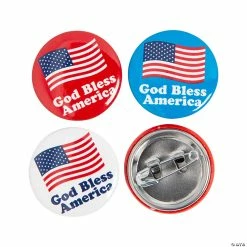 God Bless America Mini Buttons - 48 Pc.