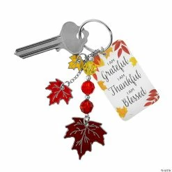 Grateful, Thankful, Blessed Fall Keychains with Card - 12 Pc.