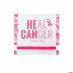 He Can Pink Ribbon Bracelets with Card - 12 Pc.