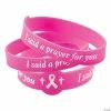 I Said A Prayer For You Pink Ribbon Rubber Bracelets - 24 Pc.