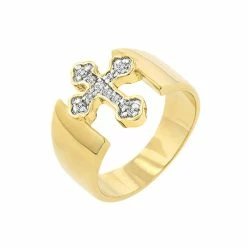 J Goodin Two-tone Finish Cross Ring Size 5