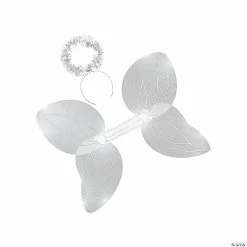 Kid’s White Angel Wings & Halo Headband - 2 Pc.
