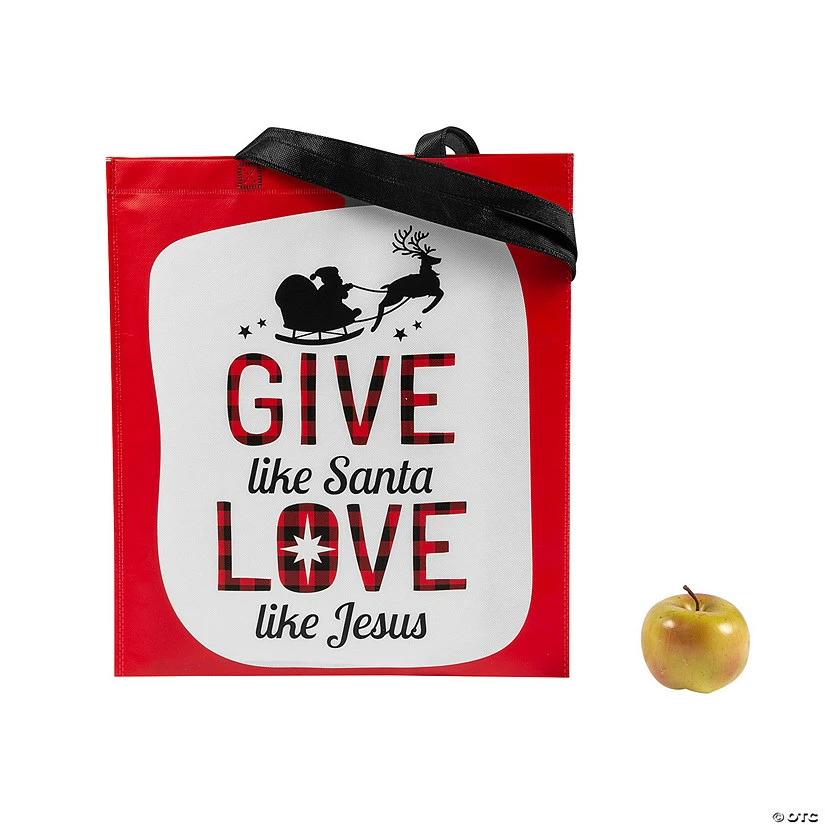 Large Christmas Love Like Jesus Tote Bags 1 Large Christmas Love Like Jesus Tote Bags