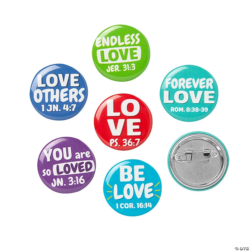 Loved Mini Button Assortment - 48 Pc. 1 Loved Mini Button Assortment - 48 Pc.