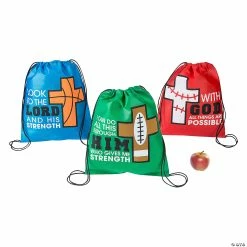 Medium God’s Team Drawstring Bags - 12 Pc.
