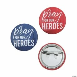 Mini Pray for Our Heroes Buttons - 48 Pc.