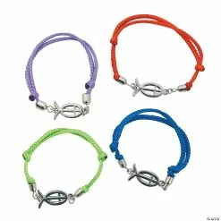 Religious Fish Friendship Bracelets - 12 Pc.