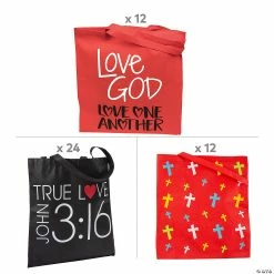 Religious Kid’s Tote Bag Assortment - 48 Pc. -Religious Apparel Sales Shop religious kid s tote bag assortment 48 pc 13980479 a02