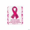 Religious Pink Ribbon Pins with Card for 12
