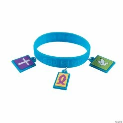 Religious Silicone Bracelets with Charms - 12 Pc.