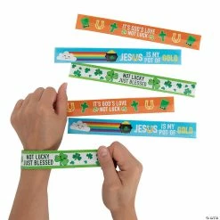 Religious St. Patrick’s Day Slap Bracelets - 12 Pc.
