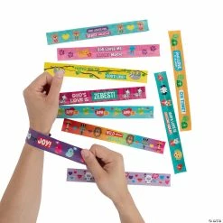 Religious Valentine Slap Bracelet Assortment - 50 Pc.