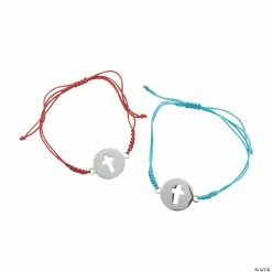 Rope Bracelets with Cross Charm - 12 Pc.