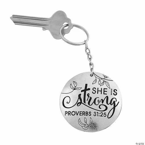 She is Strong Bible Verse Keychains - 12 Pc. -Religious Apparel Sales Shop she is strong bible verse keychains 12 pc 14105031