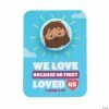 We Love Because He First Loved Us Mini Buttons with Card - 12 Pc.